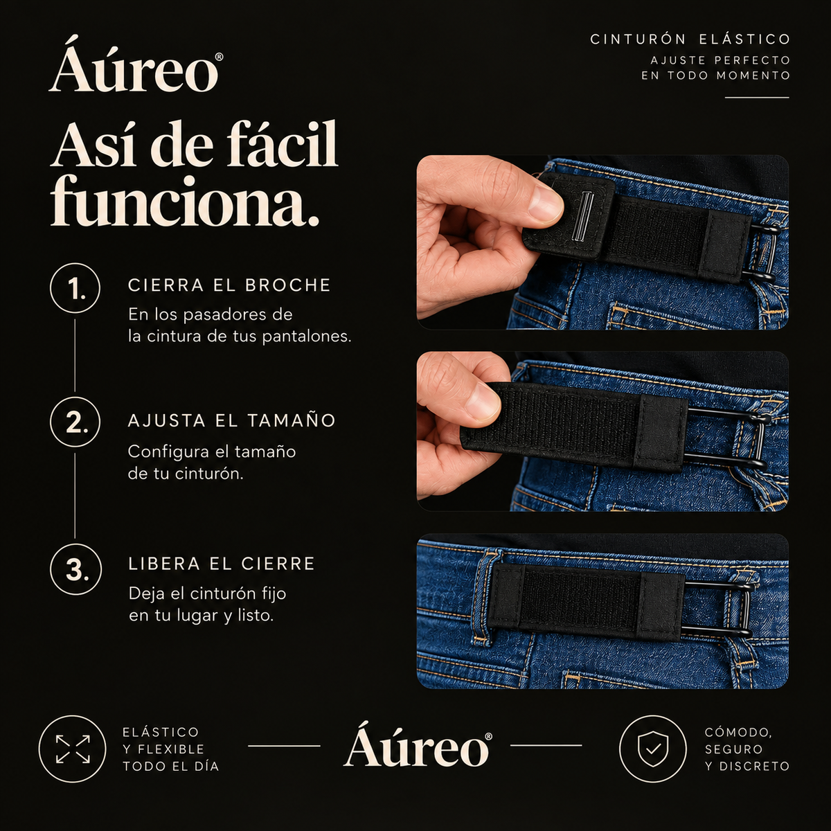 Aúreo® Cinturón sin hebilla
